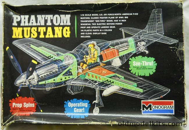 Monogram 1/32 Phantom Mustang P-51D / F-51D, 6866-0750 plastic model kit